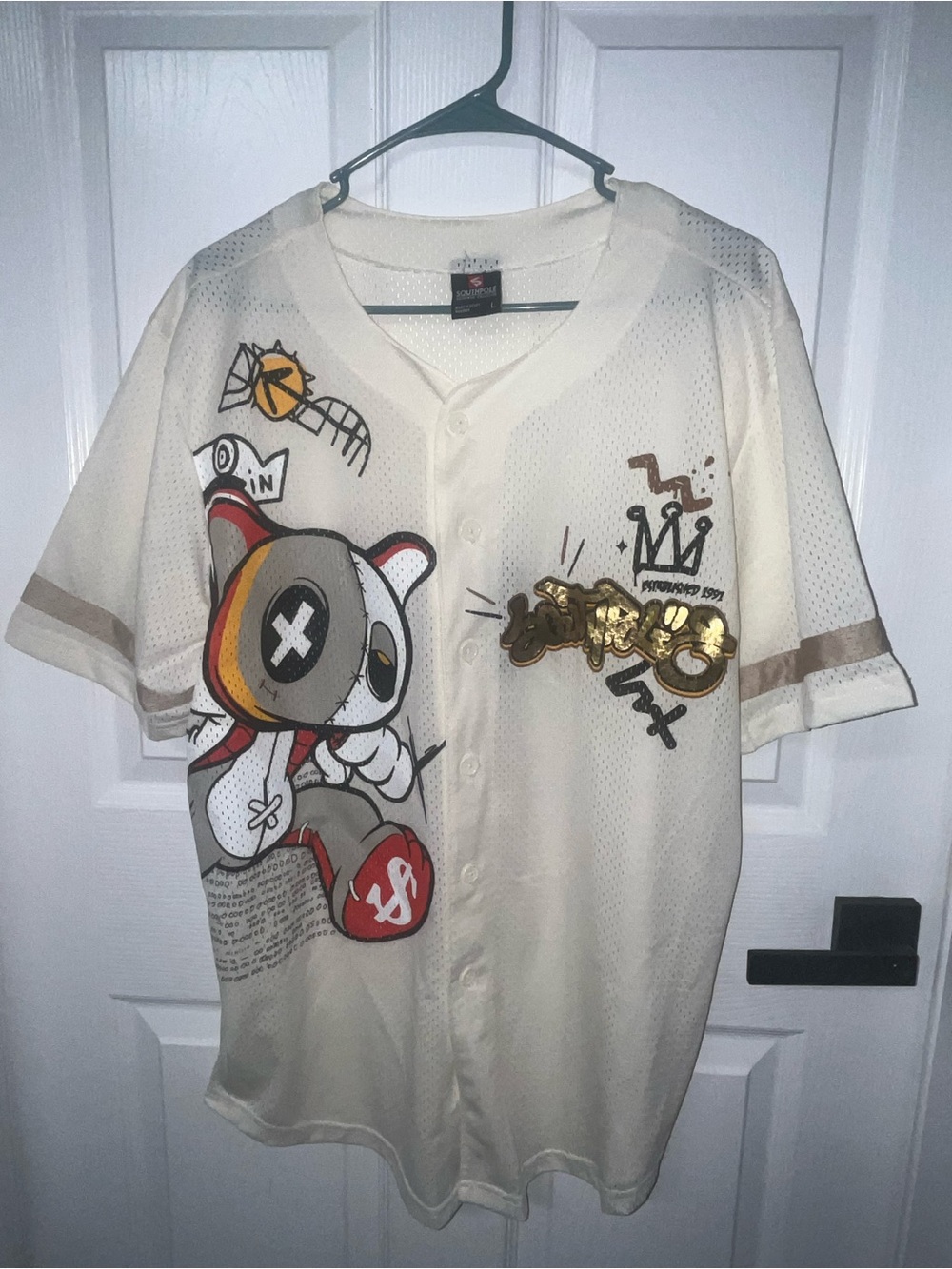 NWT Southpole Authentic Collection Standard Cream Graphic Baseball Jersey L